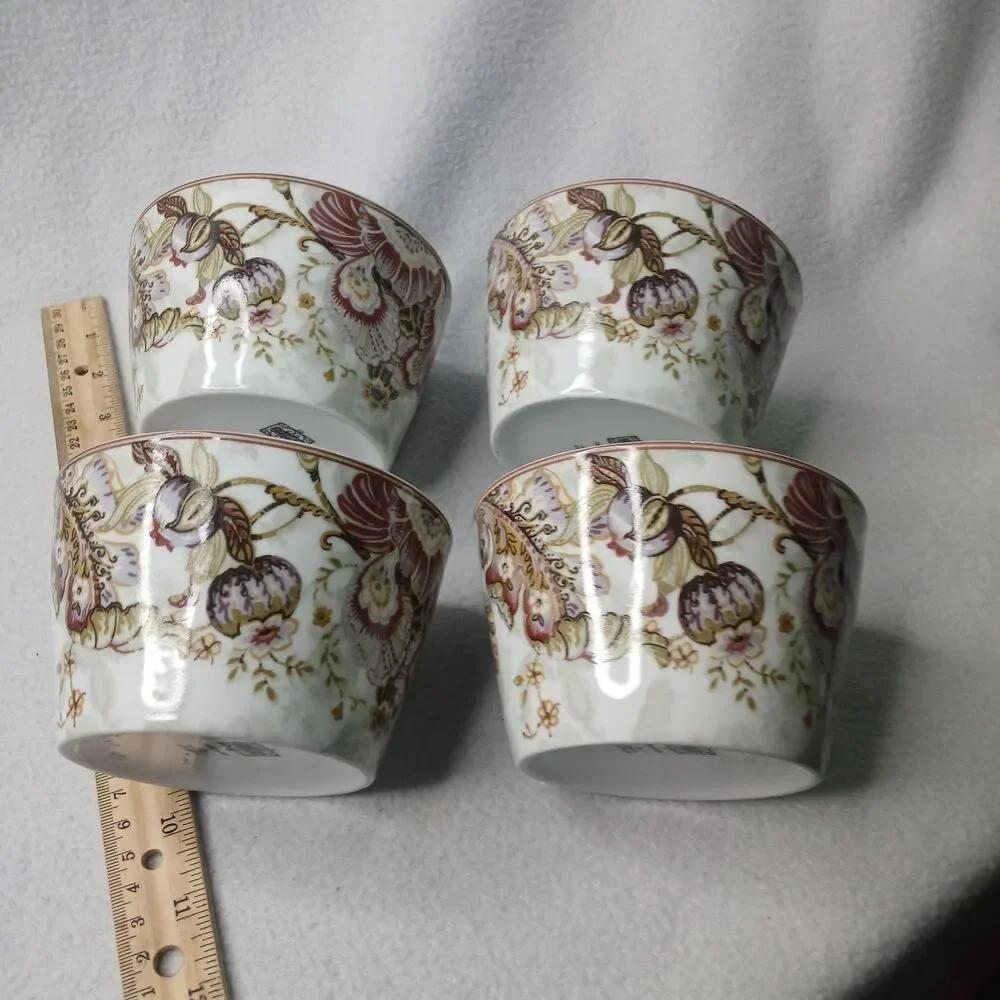 4 Gabrielle Cream Individual Appetizer Bowls Porcelain 222 Fifth Discontinued